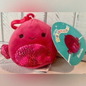 Squishmallow Clip 3.5” Barella the Betta Fish NWT Keychain or Bag Charm Red